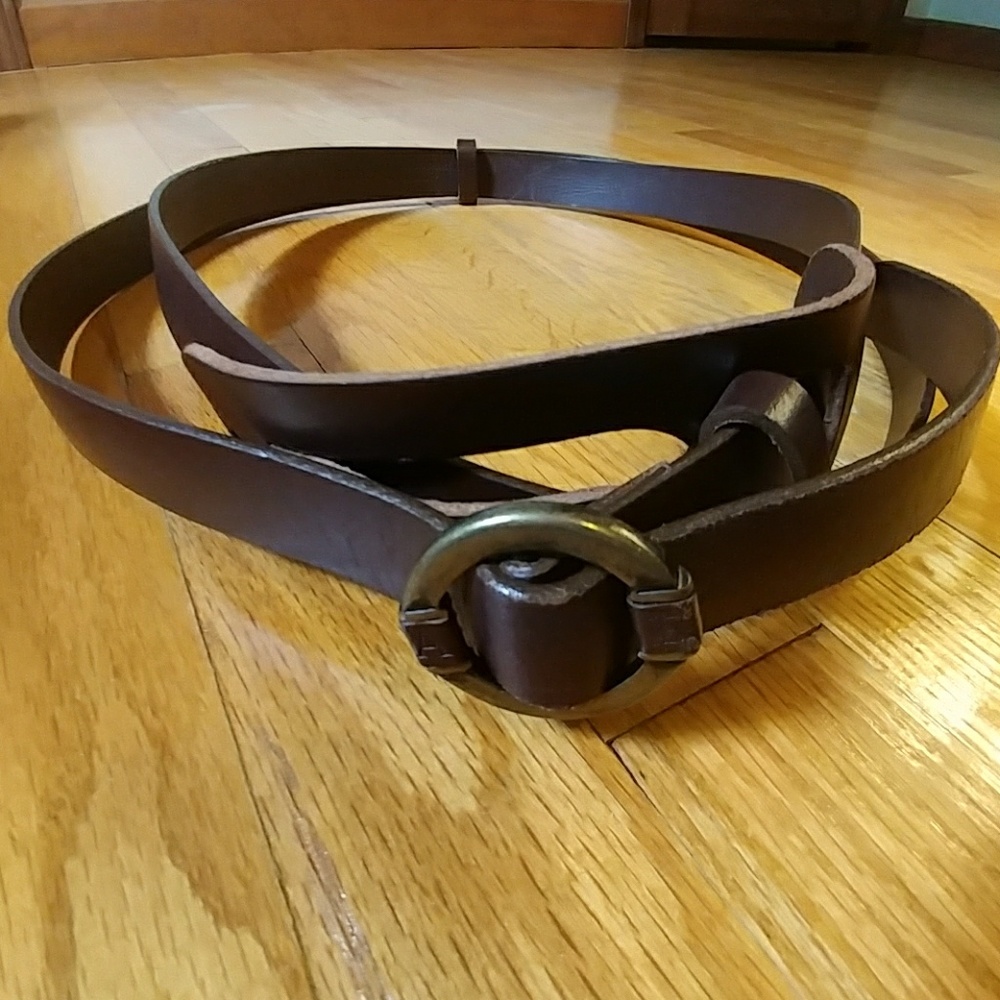 Brown leather Abercrombie double-wrap belt